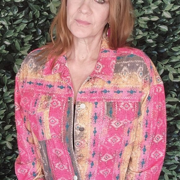 Savanna JANE blazer CORDUROY JACKET L Festival bohochic Phoebe Buffay bohemian - Picture 2 of 7